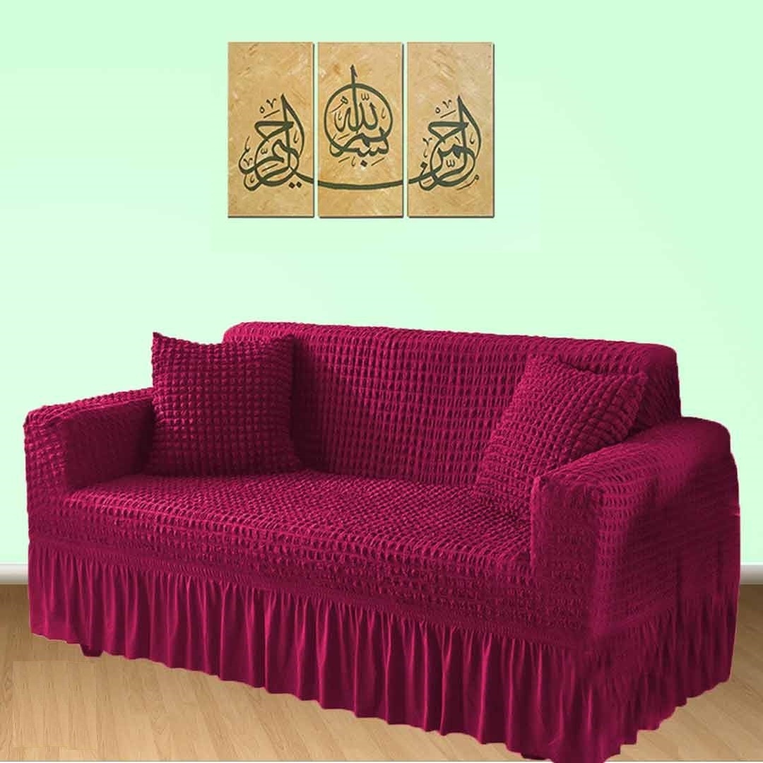 Turkish Sofa Cover (3 Seat) Turkish Spandex Fabric Sofa Cover