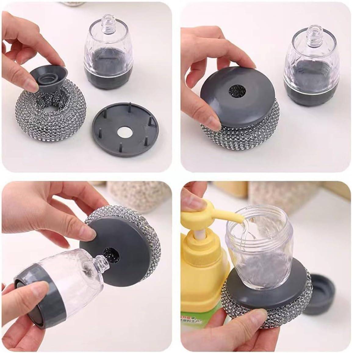 2 in 1 Soap Dispensing Palm Dish Cleaning Brush